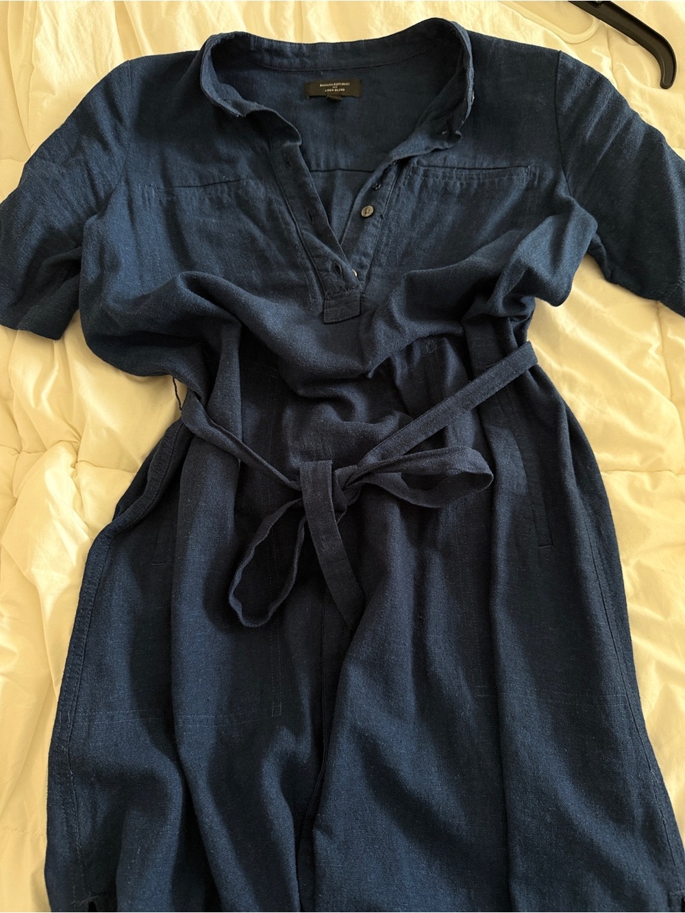 Banana Republic Navy Polo Midi Dress with Self Tie